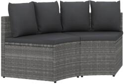 vidaXL Set canapele de grădină cu perne, 2 piese, gri, poliratan (310468)