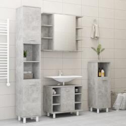 vidaXL Set mobilier baie, 4 piece, gri beton, lemn prelucrat (3056902)