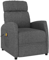 vidaXL Fotoliu de masaj rabatabil electric, gri închis material textil (3073647)