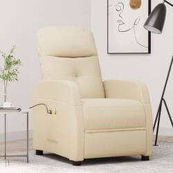 vidaXL Fotoliu de masaj rabatabil electric, crem, textil (3073615)