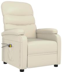 vidaXL Fotoliu de masaj electric, crem, piele ecologică (3073678)