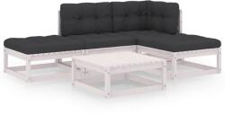 vidaXL Set mobilier de grădină cu perne, 5 piese, lemn masiv de pin (3076530) - vidaxl
