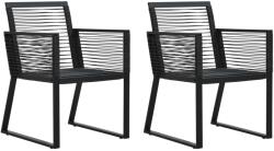 vidaXL Scaune de grădină, 2 buc. , negru, ratan PVC (48572)