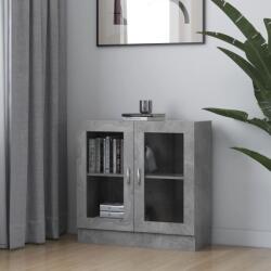 vidaXL Dulap cu vitrină, gri beton, 82, 5 x 30, 5 x 80 cm, PAL (802745) Biblioteca