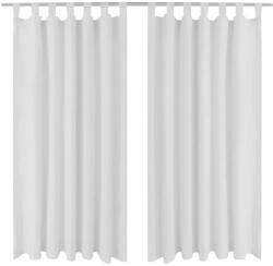 vidaXL Draperii micro-satin cu bride, 140 x 175 cm, alb, 2 buc (130359)