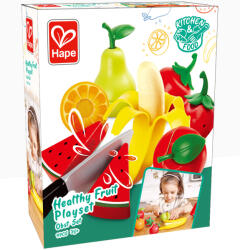 Hape Set fructe de jucarie pentru copii, din lemn, Fructele sanatoase, Hape (HapeE3171) Bucatarie copii