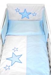 Baby Nellys Perne laterale apărătoare de pătuț Baby Nellys, Baby Stars - albastru Lenjerii de pat bebelusi‎, patura bebelusi