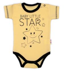 Baby Nellys Body mânecă scurtă Baby Nellys, Baby Little Star - galben