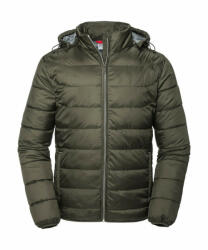 Russell Férfi kapucnis hosszú ujjú kabát Russell Europe Men's Hooded Nano Jacket S, Sötét oliva zöld