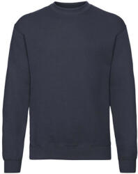 Fruit of the Loom Uniszex Pulóver Hosszú ujjú Fruit of the Loom Classic Set In Sweat - 2XL, Mély sötétkék (navy)