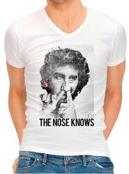 Funny Shirts Tricou Barbati The Nose Knows Alb/Negru S