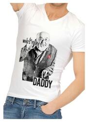 Funny Shirts Tricou Barbati Who's Your Daddy Alb/Negru M