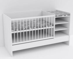 Todi Baby Shop Kombiágy - Bordázott Fehér - 177x76 cm