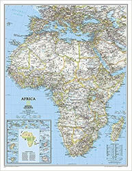 National Geographic Afrika falitérkép ország színezéssel National Geographic Afrika térkép falra 61x78cm