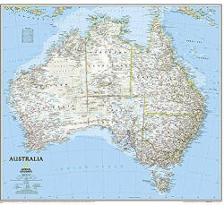 National Geographic Ausztrália falitérkép National Geographic ország színezéssel 1: 4 560 000 76x69 cm