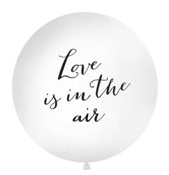 PartyDeco Balon Jumbo din latex rotund 1M alb Love is in the air