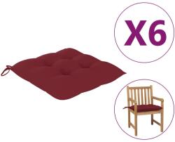 vidaXL Perne de scaun, 6 buc. , roșu vin, 50x50x7 cm, textil oxford (314925)