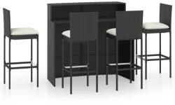 vidaXL Set mobilier bar de grădină cu perne, 5 piese, negru (3064883)