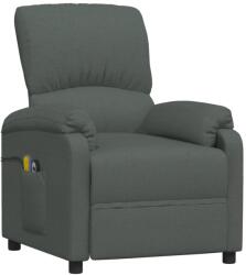 vidaXL Fotoliu de masaj rabatabil electric, gri închis, textil (3073853)