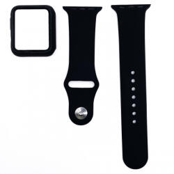 BSTRAP Silicone curea cu husa pentru Apple Watch 42mm, black (SAP012C09)