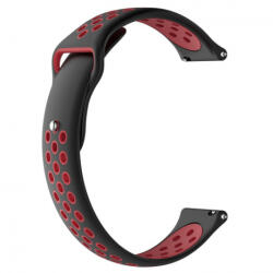 BSTRAP Silicone Sport curea pentru Samsung Galaxy Watch 42mm, black/red (SXI001C0303)