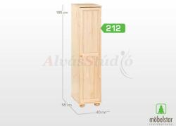 Möbelstar 212 - 1 ajtós natúr fenyő szekrény (polcos) - matrac-vilag