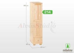 Möbelstar 214 - 1 ajtós 1 fiókos natúr fenyő szekrény (polcos) - matrac-vilag