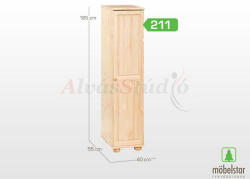 Möbelstar 211 - 1 ajtós natúr fenyő szekrény (akasztós) - matrac-vilag