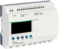 Schneider Electric Schneider SR2B201JD LCD kijelzős, 20 I/O, 8 analóg bemenet, relés, óra, 12VDC (SR2B201JD)