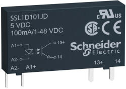 Schneider Electric Schneider SSL1D101BD SSL sorkapocs szilárdtestrelé, DC kapcsolás, 1NO, 1-48VDC, 100mA, 24VDC (SSL1D101BD)