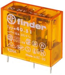 FINDER 40.61. 9.024 Miniatűr printrelé, 1 váltóérintkező, 16A, 24V, DC, 1CO, lábkiosztás-5mm (40619024)