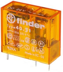 FINDER 40.31. 8.024 Miniatűr printrelé, 1 váltóérintkező, 10A, 24V, AC, 1CO, lábkiosztás-3, 5mm (40318024)