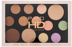 Makeup Revolution Pro HD Amplified Palette The Face Works - Light Medium multifunkciós arc paletta 15 g