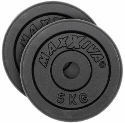 MAXXIVA Súlytárcsa szett 2 x 5 kg öntöttvas fekete - kokiskashop