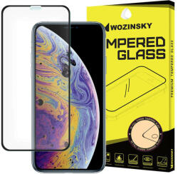 Wozinsky edzett üveg FullGlue Super Tough képernyővédő fólia Teljes Képernyős kerettel telefon tok telefontok barát Apple iPhone XS / X fekete kijelzőfólia üvegfólia tempered glass