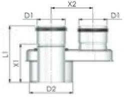 Tricox Pps/Alu osztó adapter 60/100 - 2x80 (PAD5020) - hideget