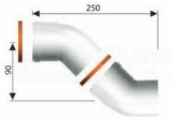 Ariston 45°-os könyökidom, pp Ø80 mm (3318085) - hideget