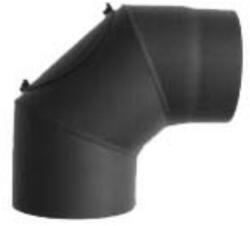 Dunaterm Fekete füstcső 200 mm 90° KÖNYÖK ajtóval (FF200-90KONY) - hideget