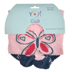  Yo! Baby pamut harisnyanadrág (68-74) - rózsaszín pillangó - babyshopkaposvar