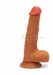 X-Men Double Layer Silicone Dildo Brown Dildo