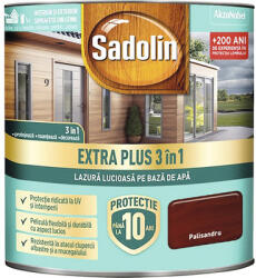 Sadolin Lazură lucioasă pe bază de apă Sadolin Extra Plus 3 în 1 palisandru 0, 75 l
