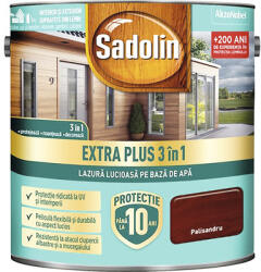 Sadolin Lazură lucioasă pe bază de apă Sadolin Extra Plus 3 în 1 palisandru 2, 5 l