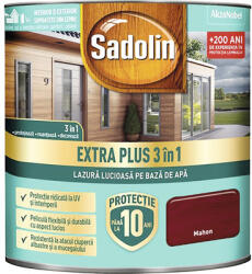 Sadolin Lazură lucioasă pe bază de apă Sadolin Extra Plus 3 în 1 mahon 0, 75 l