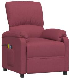 vidaXL Fotoliu de masaj rabatabil electric, roșu vin, material textil (3073855)