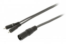 Nedis XLR - RCA kábel | XLR dugó / 2x RCA dugó - 3 m (COTH15200GY30) (COTH15200GY30)