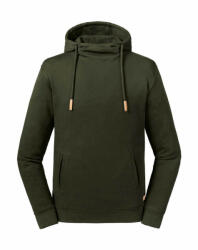 Russell Női kapucnis hosszú ujjú organikus pulóver Russell Europe Pure Organic High Collar Hooded Sweat S, Sötét oliva zöld