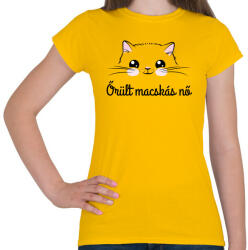 printfashion Őrült macskás nő - Női póló - Sárga (5337218)