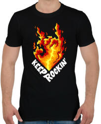 printfashion Metál láng - Férfi póló - Fekete (5341652)