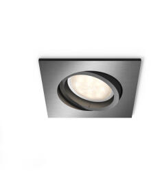 Philips Spot incastrat LED Philips myLiving patrat Shellbark WarmGlow antracit 500lm 2700K CRI80 (5039199P0)