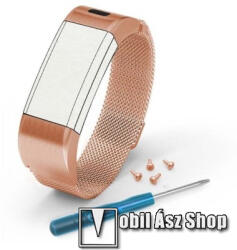 Okosóra milánói szíj - rozsdamentes acél, mágneses - ARANY - 170mm hosszú - Garmin Vivosmart HR